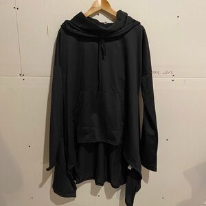 Asymmetrical hoodie.